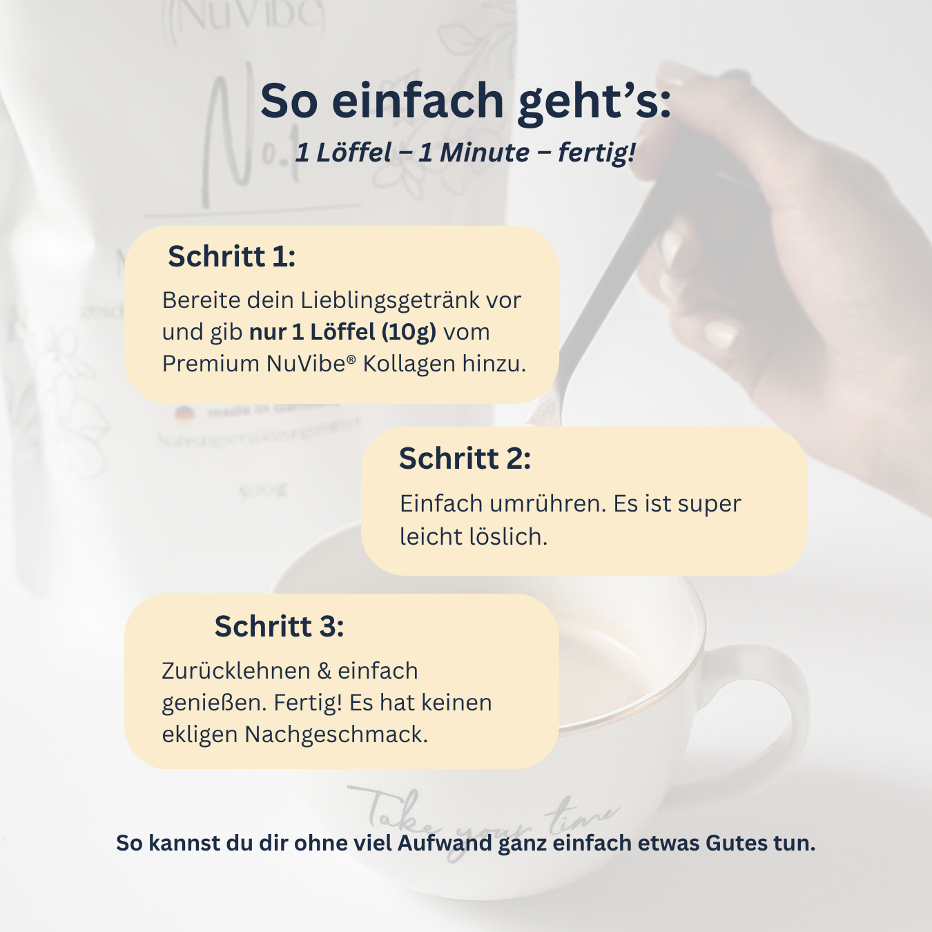 Einfache Anwendung NuVibe Kollagen