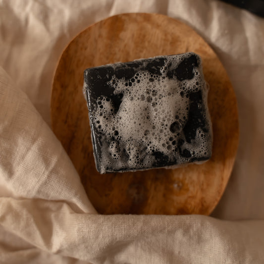 Activated charcoal soap with thyme
